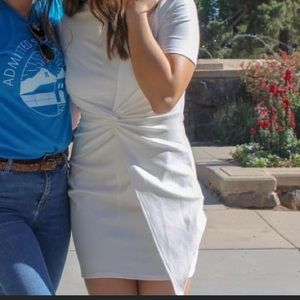 {ASOS} White tied asymmetrical mini dress